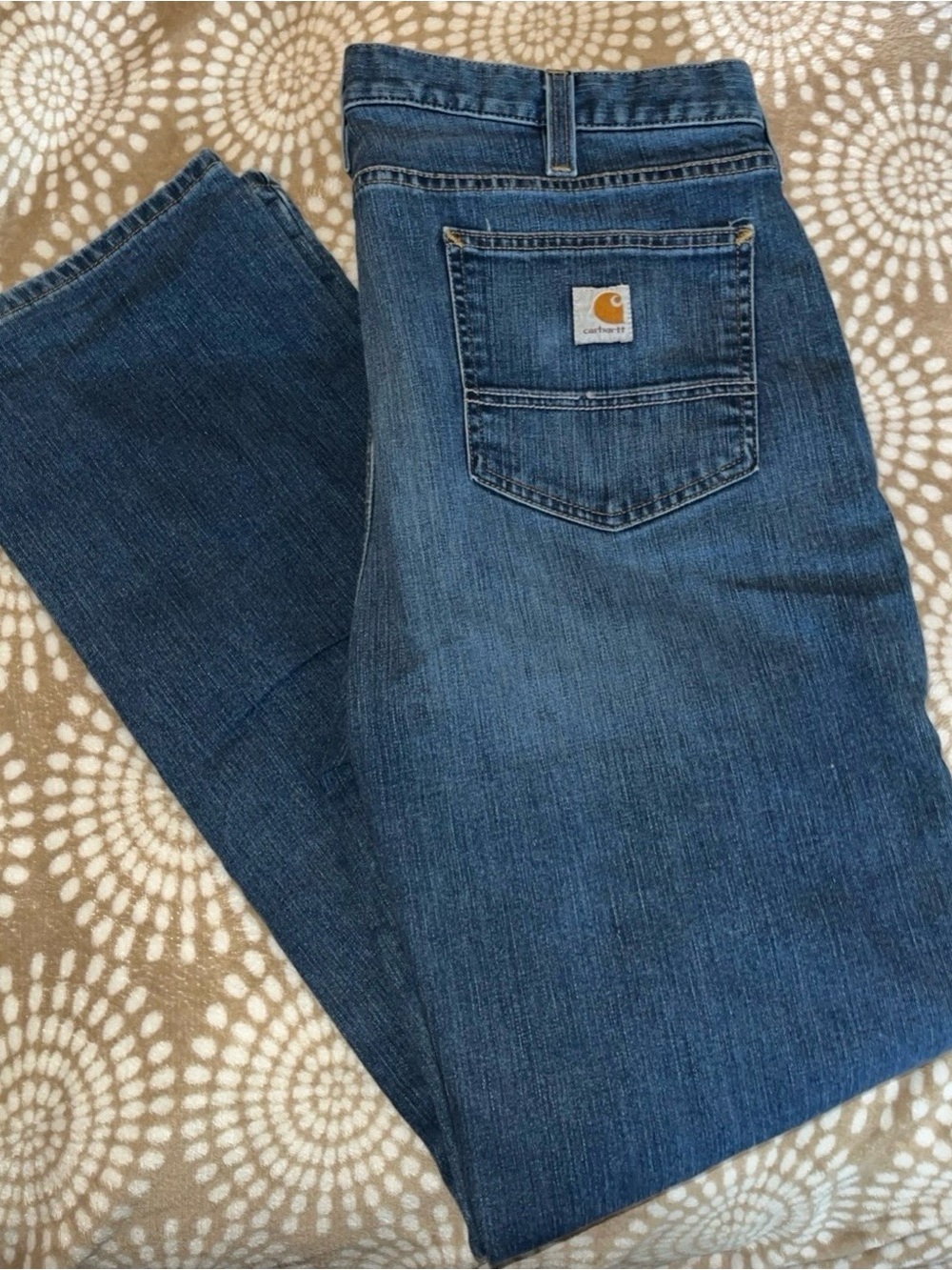 Carhartt Dark Blue Straight Leg Denim Jeans